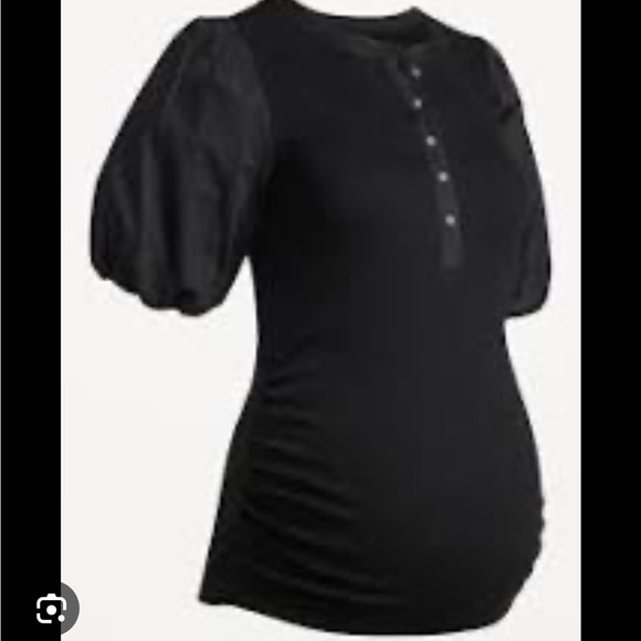 Puff sleeve ribbed blouse - Picture 2 of 2